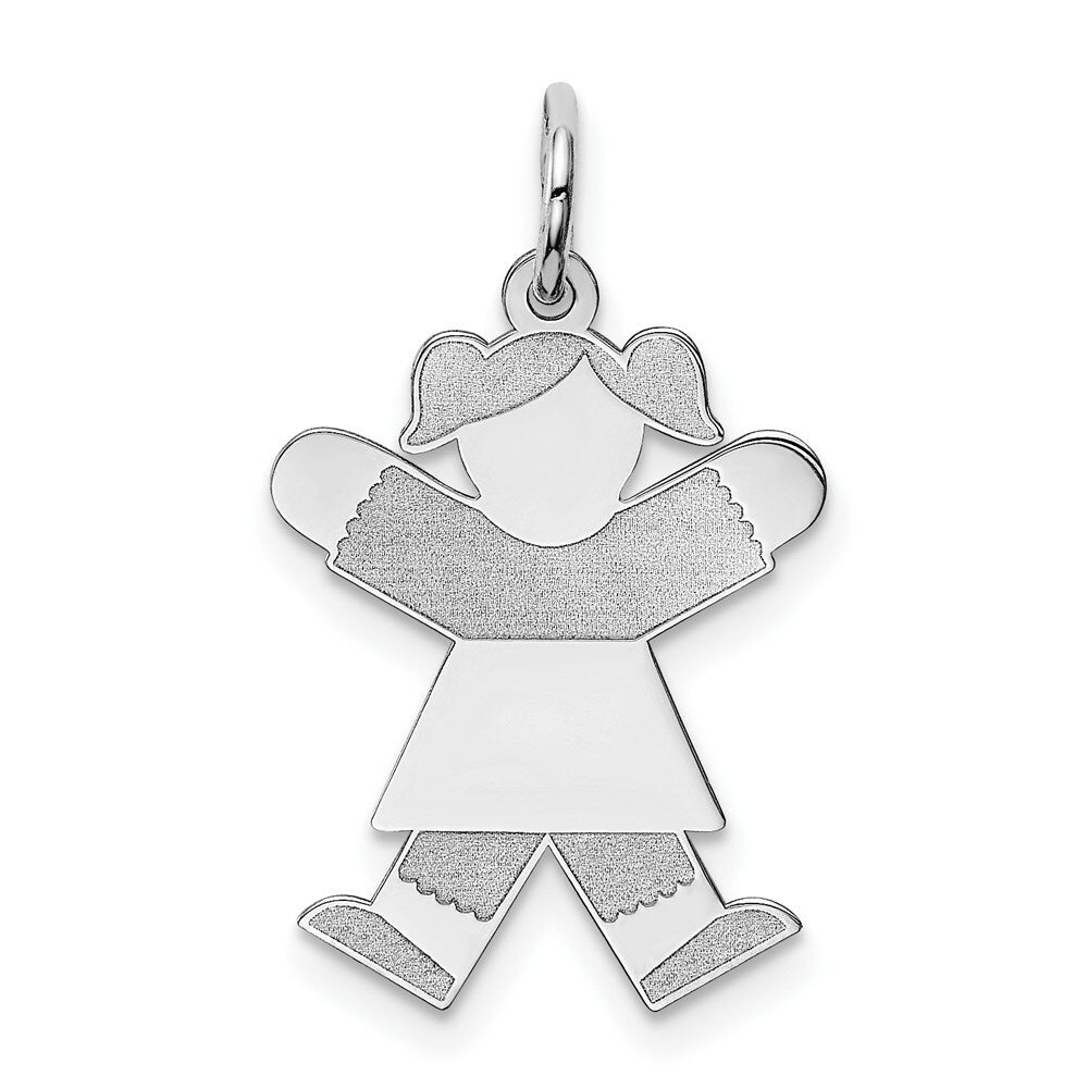 14K White Gold Kid Charm Pendant