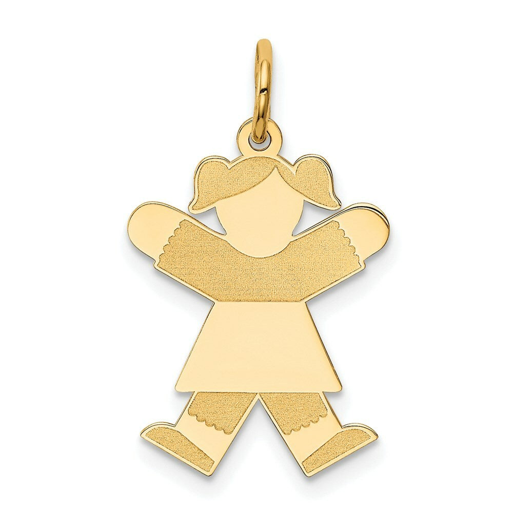 14K Yellow Gold Kid Charm Pendant