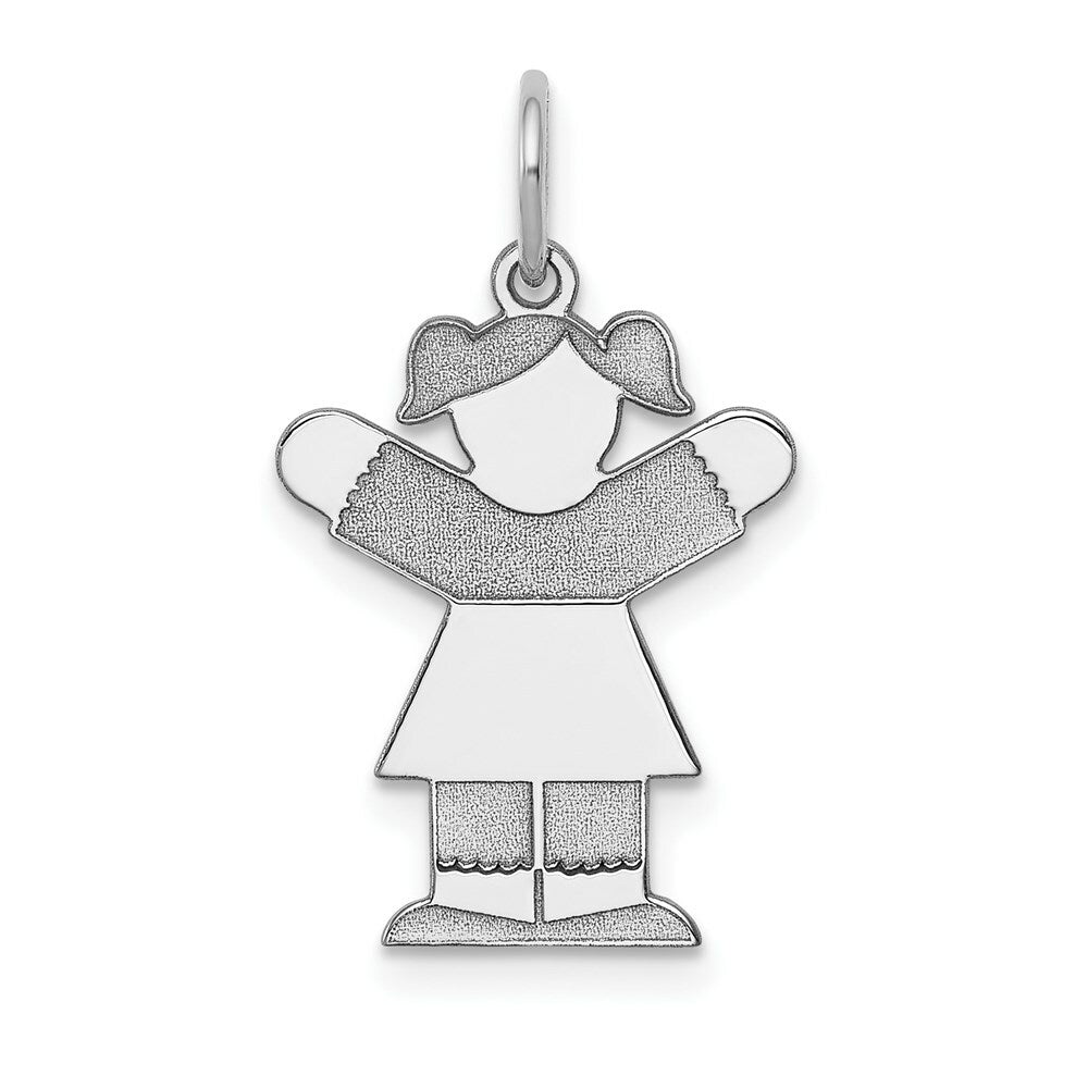 14K White Gold Kid Charm Pendant