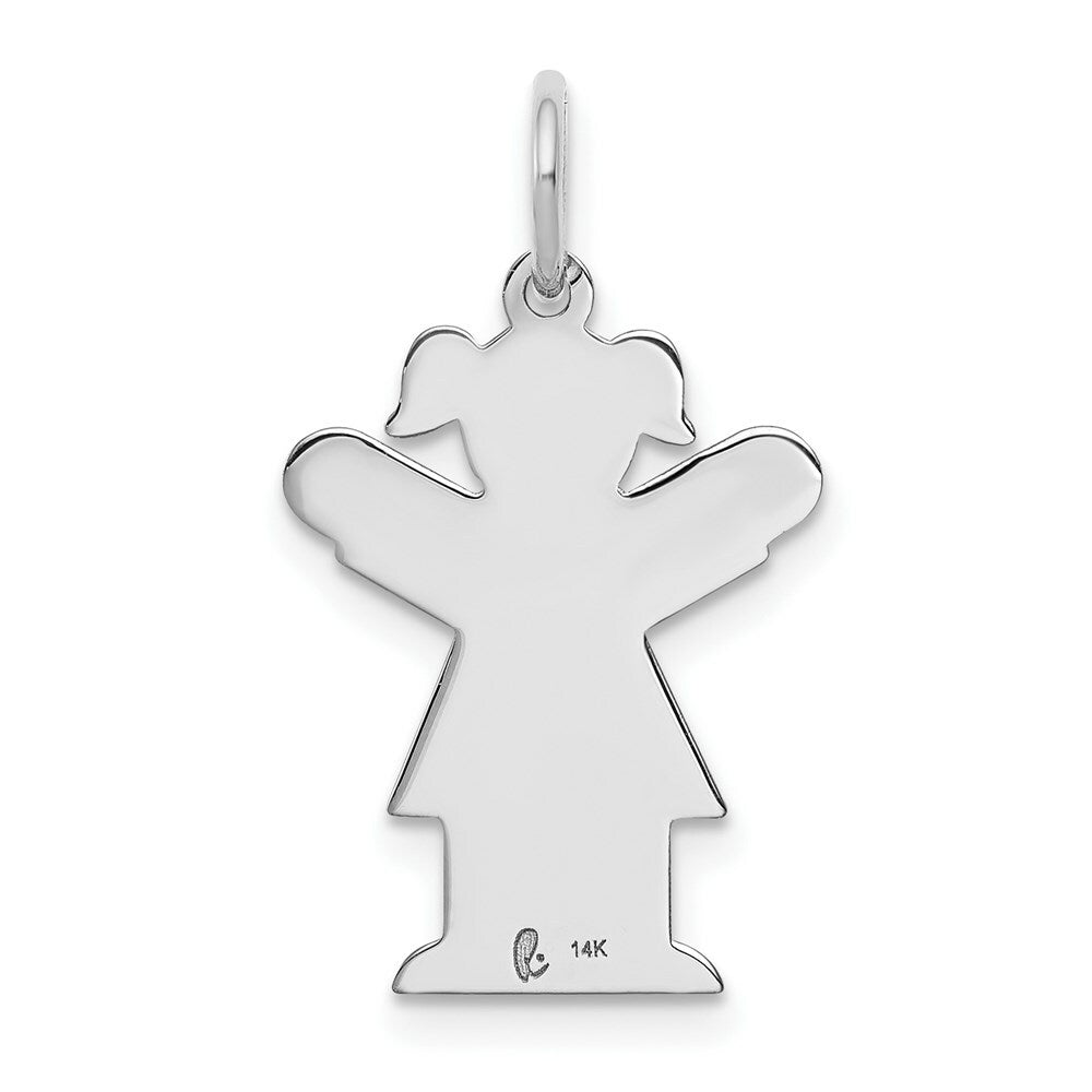 14K White Gold Kid Charm Pendant