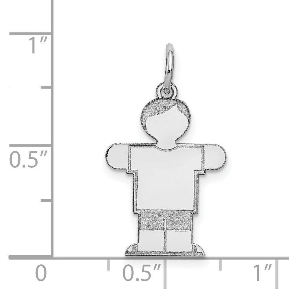 14K White Gold Kid Charm Pendant