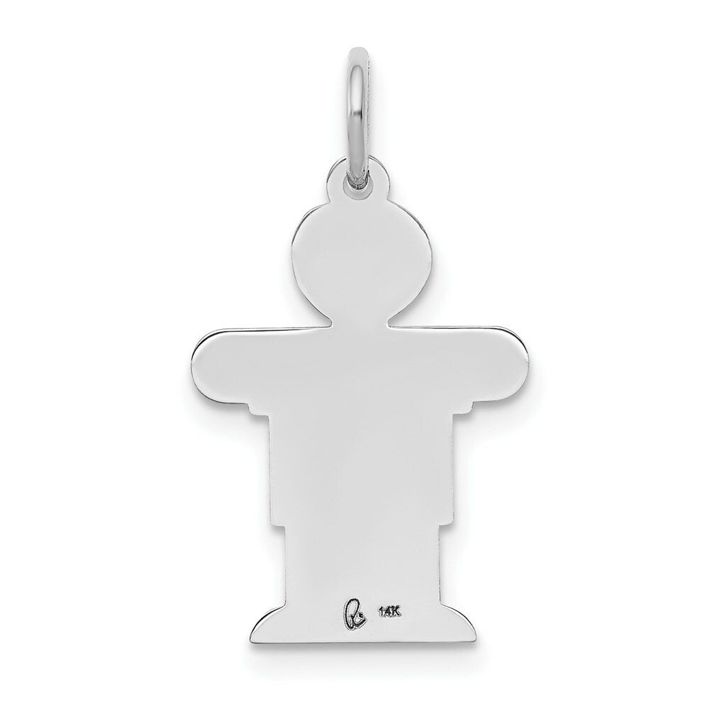 14K White Gold Kid Charm Pendant