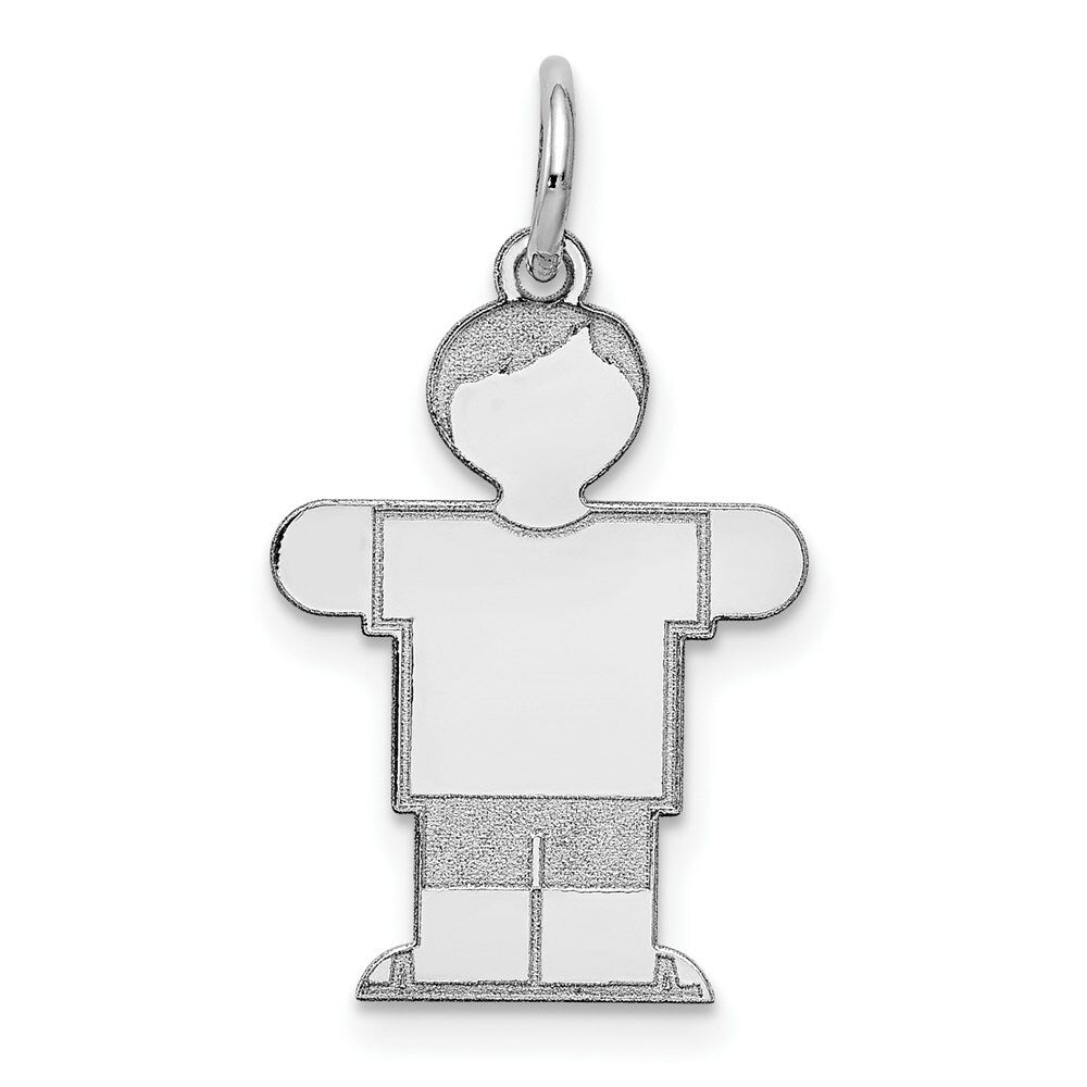 14K White Gold Kid Charm Pendant