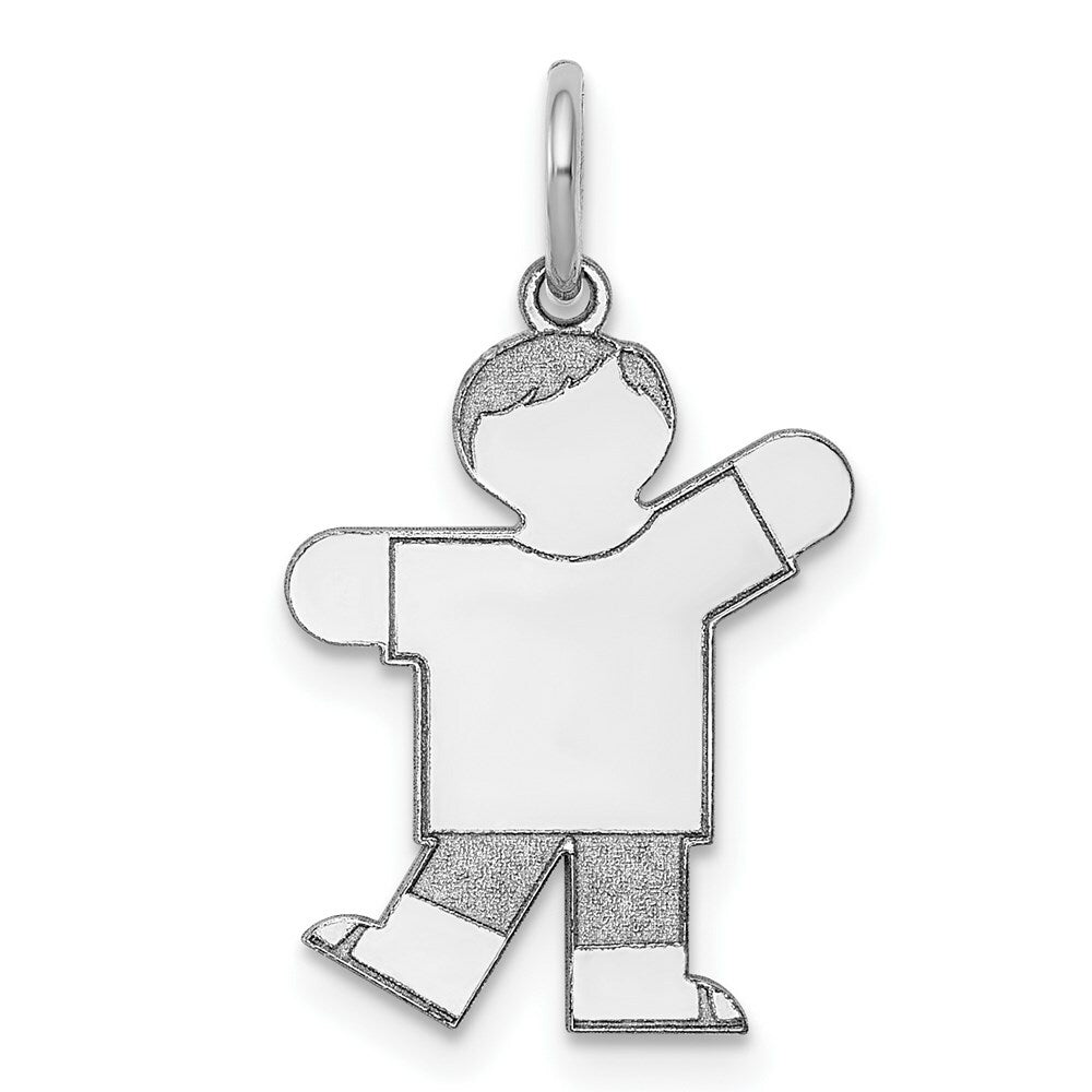 14K White Gold Kid Charm Pendant