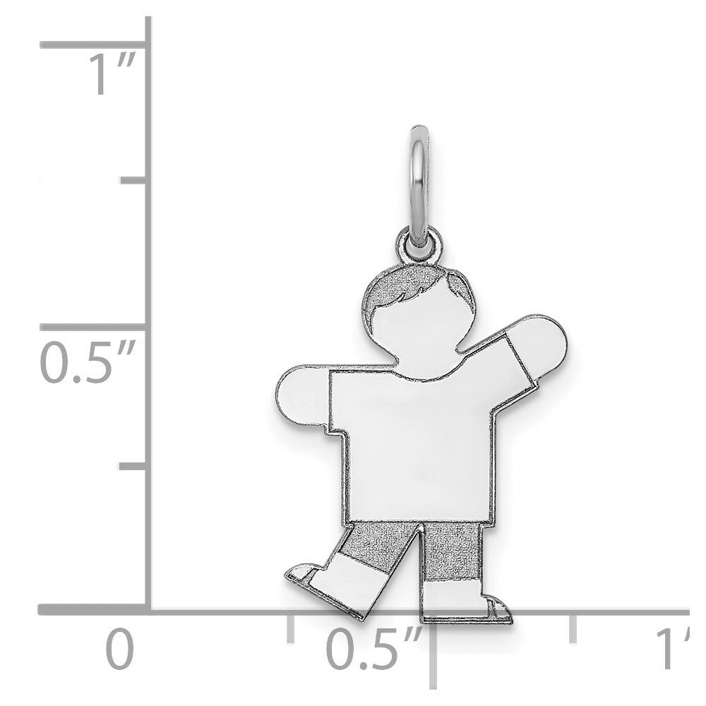 14K White Gold Kid Charm Pendant