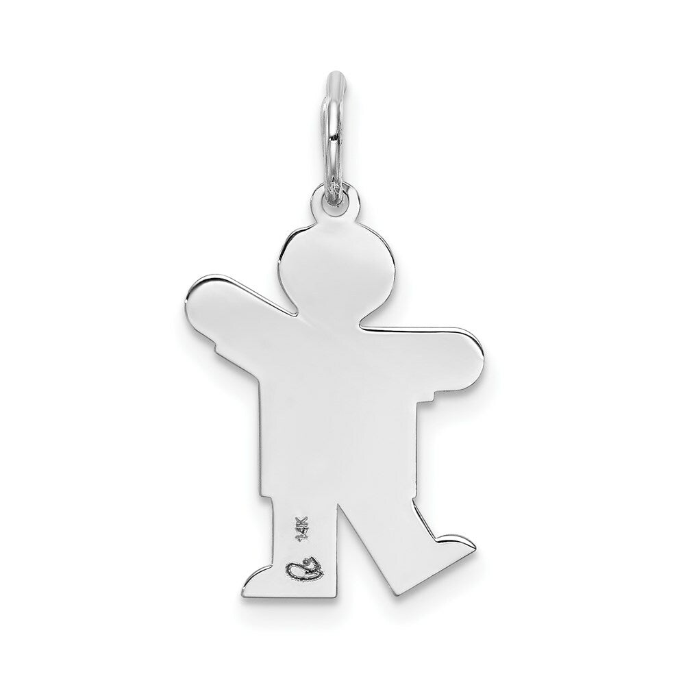 14K White Gold Kid Charm Pendant