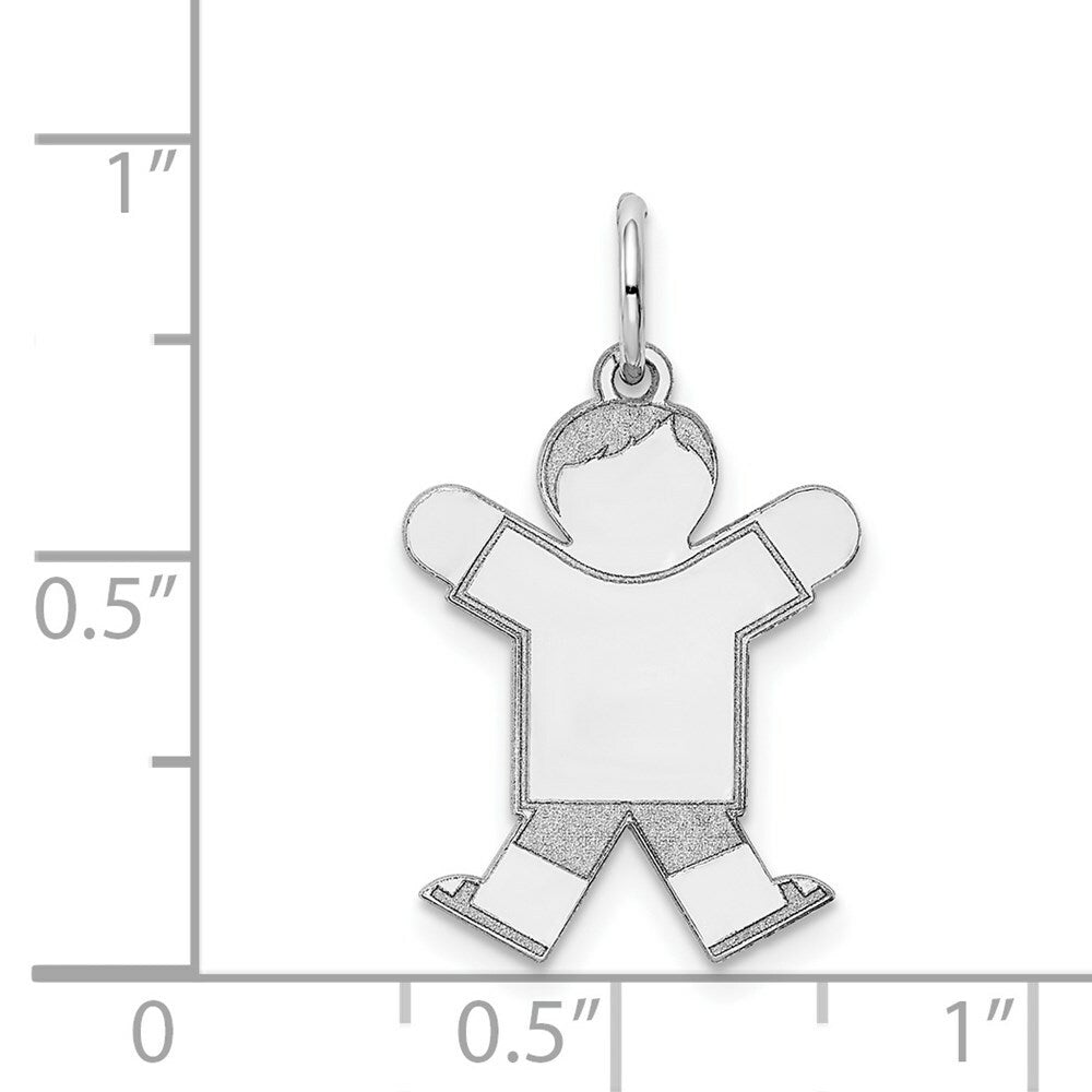 14K White Gold Kid Charm Pendant