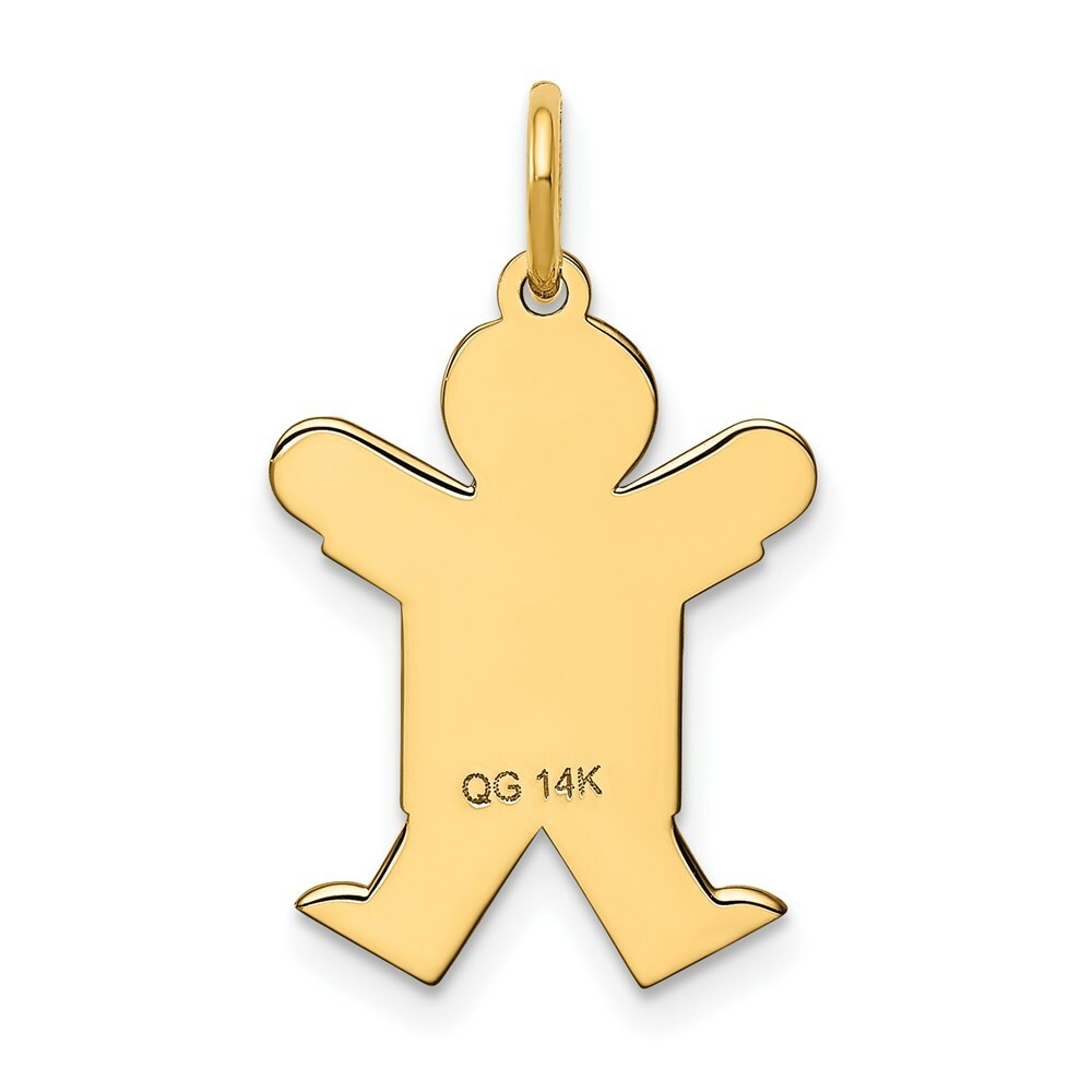 14K Yellow Gold Kid Charm Pendant