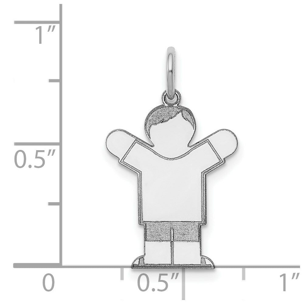 14K White Gold Kid Charm Pendant