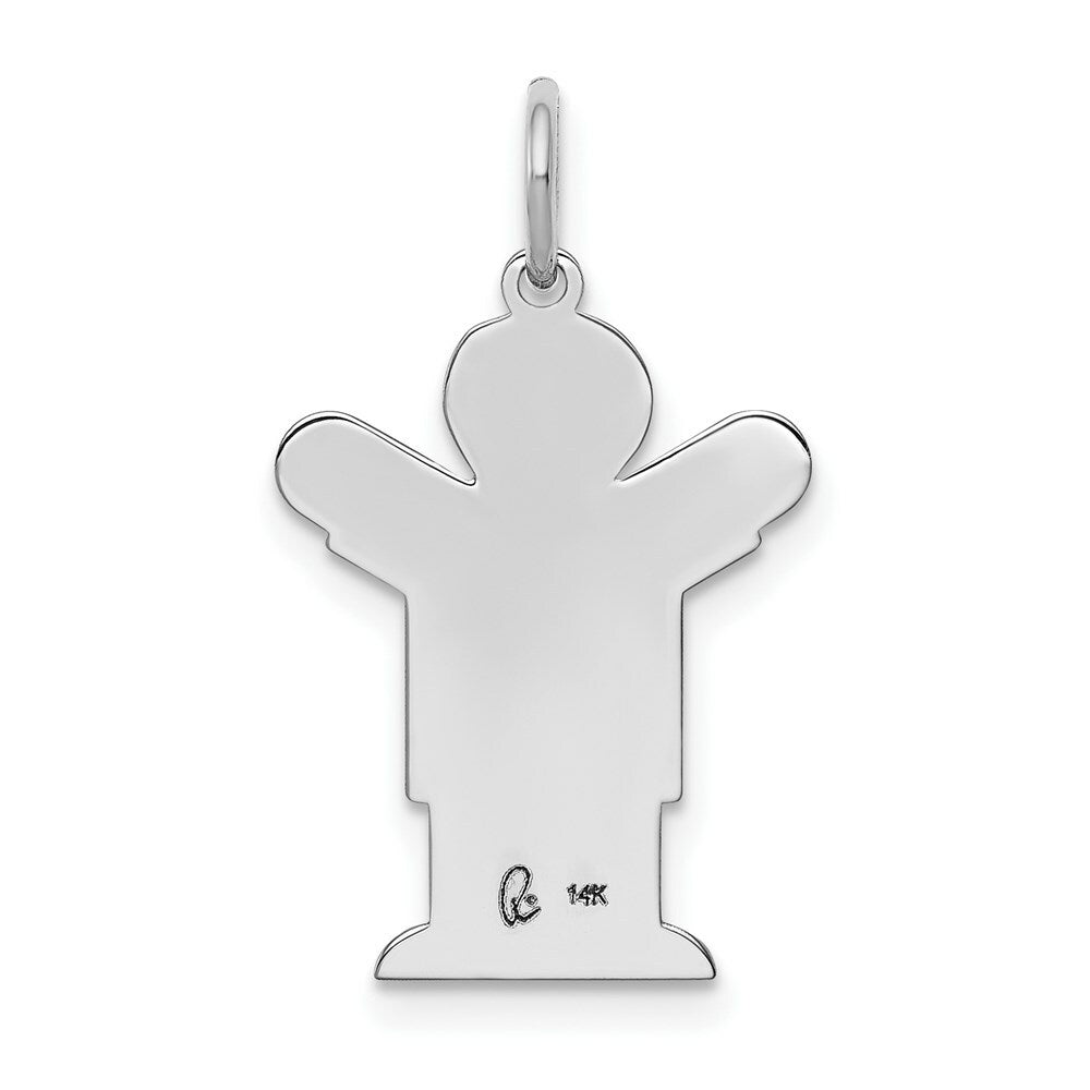 14K White Gold Kid Charm Pendant