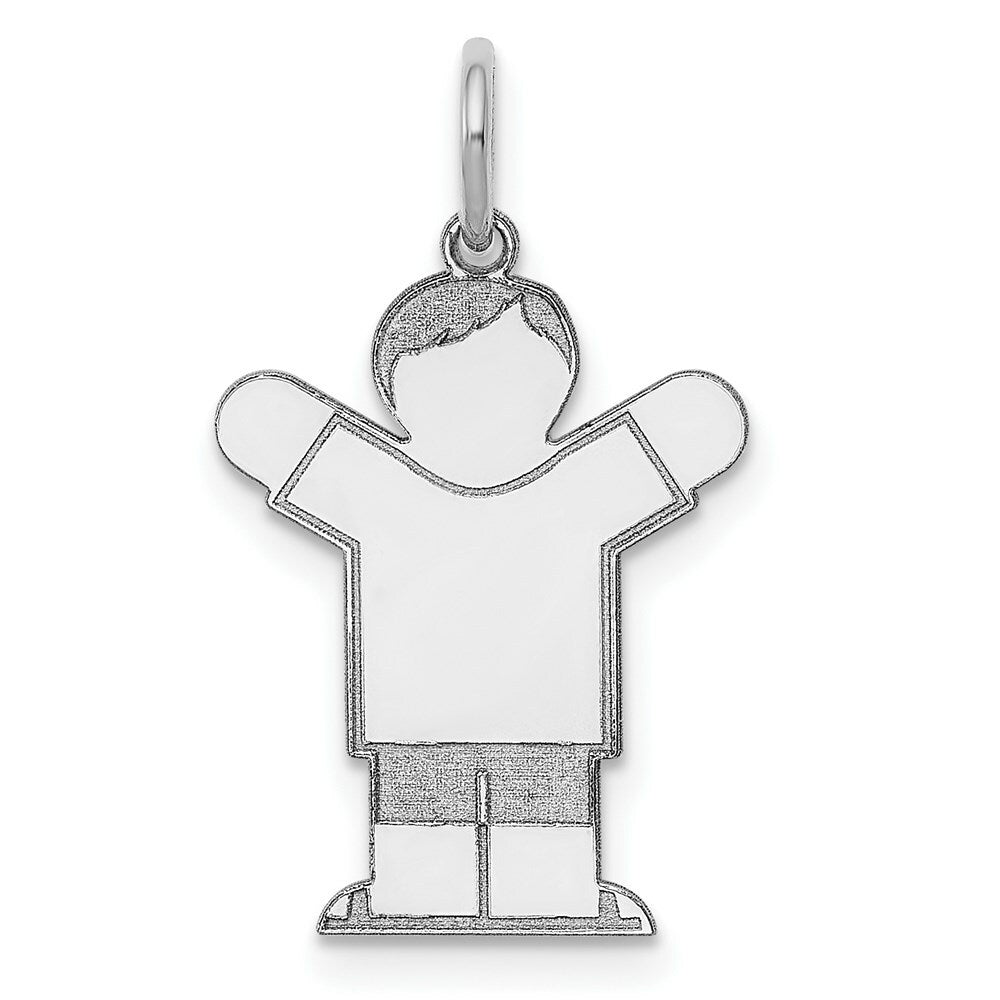 14K White Gold Kid Charm Pendant