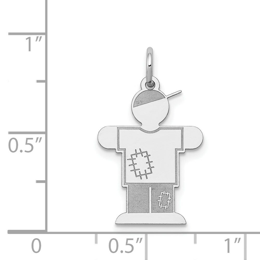 14K White Gold Kid Charm Pendant