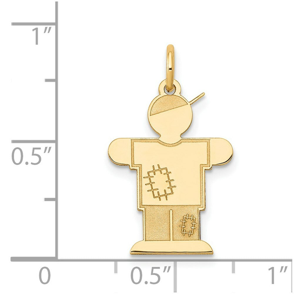 14K Yellow Gold Kid Charm Pendant
