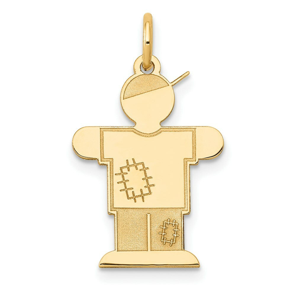 14K Yellow Gold Kid Charm Pendant