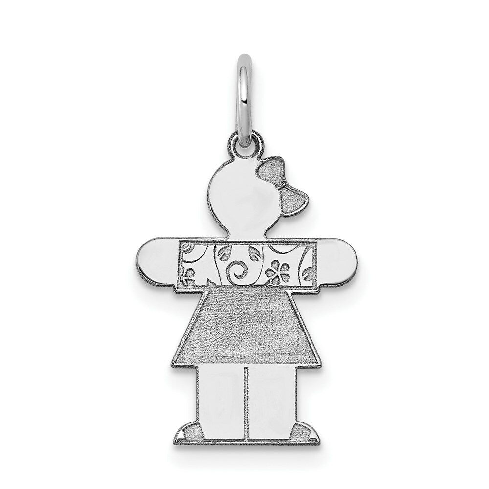 14K White Gold Kid Charm Pendant