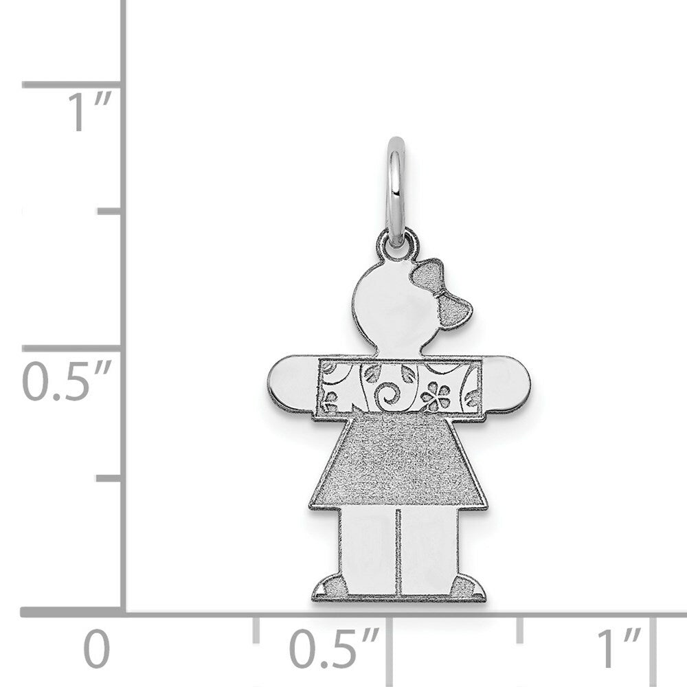 14K White Gold Kid Charm Pendant