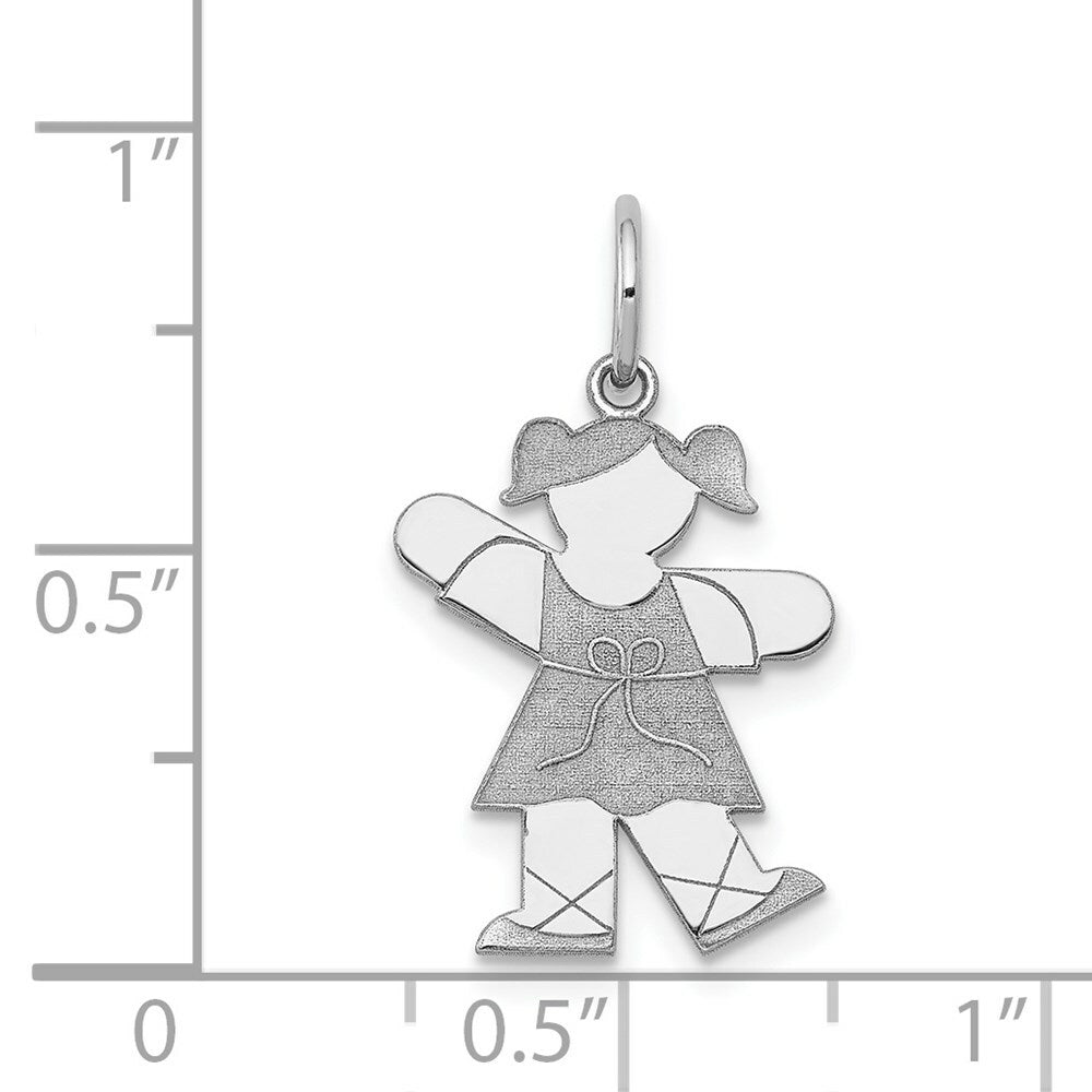 14K White Gold Kid Charm Pendant