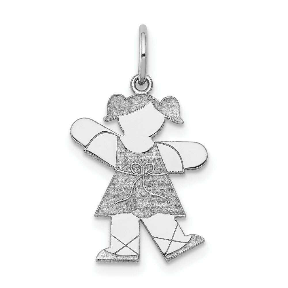 14K White Gold Kid Charm Pendant