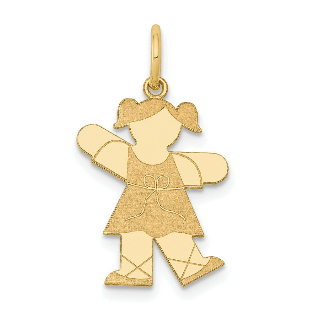 14K Yellow Gold Kid Charm Pendant