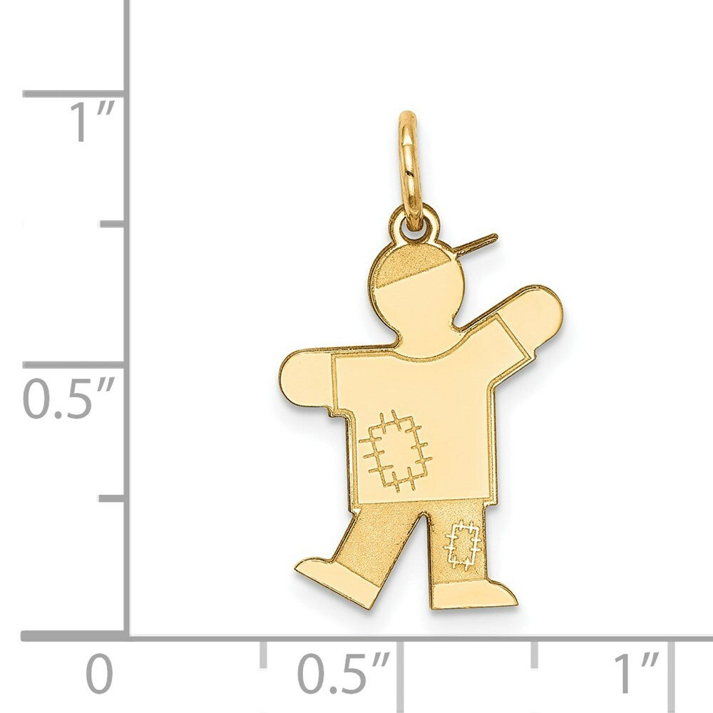 14K Yellow Gold Kid Charm Pendant