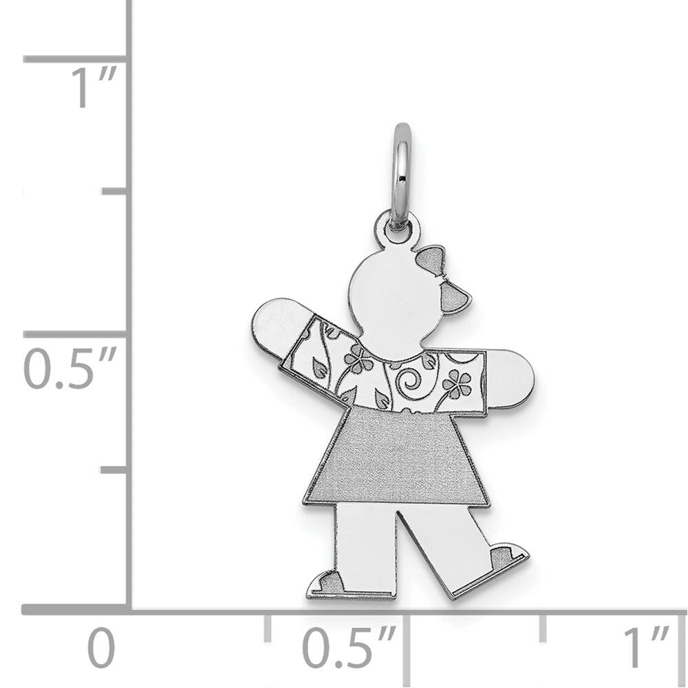 14K White Gold Kid Charm Pendant