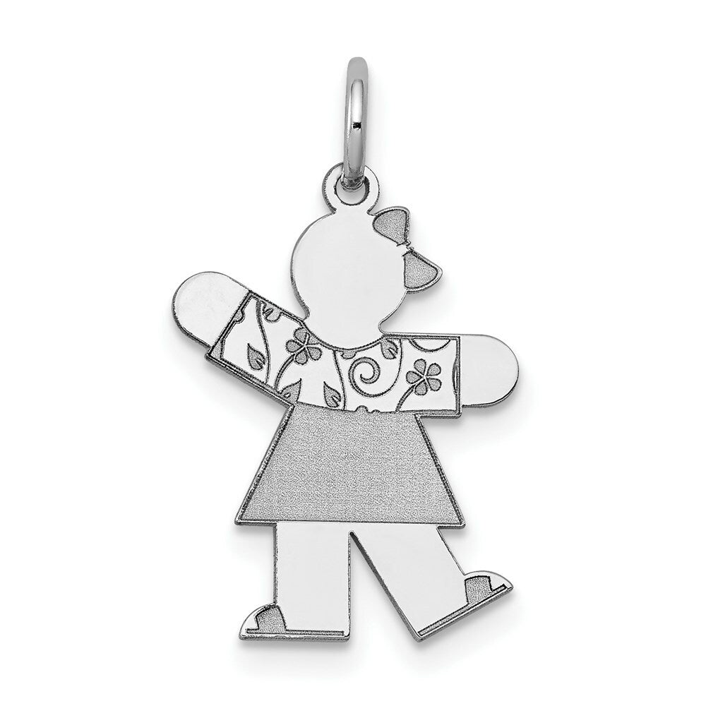 14K White Gold Kid Charm Pendant