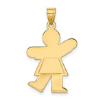 Load image into Gallery viewer, 14K Yellow Gold Girl Engravable Charm Pendant 18mm width
