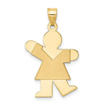 Load image into Gallery viewer, 14K Yellow Gold Girl Engravable Charm Pendant 18mm width
