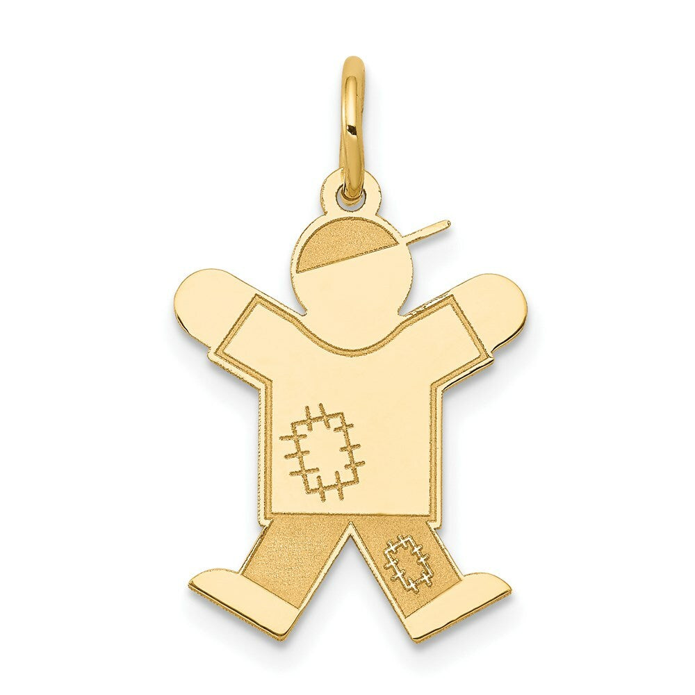 14K Yellow Gold Kid Charm Pendant
