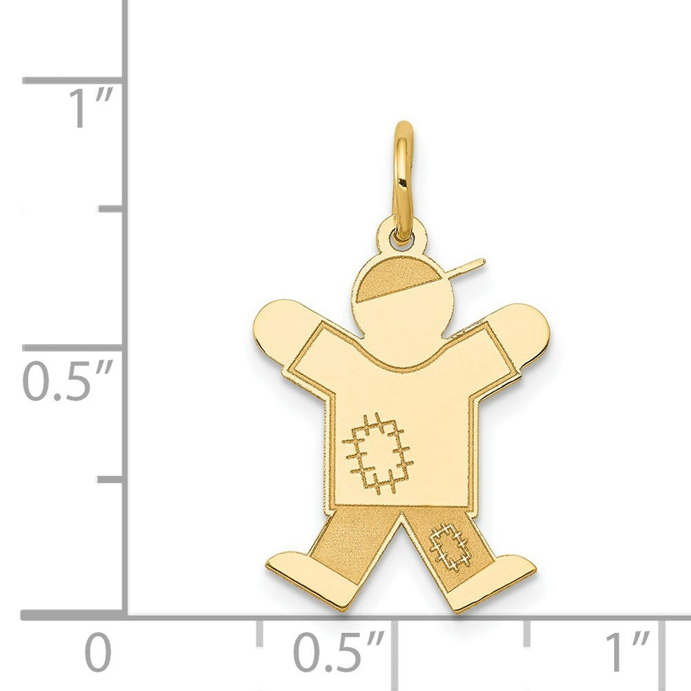14K Yellow Gold Kid Charm Pendant