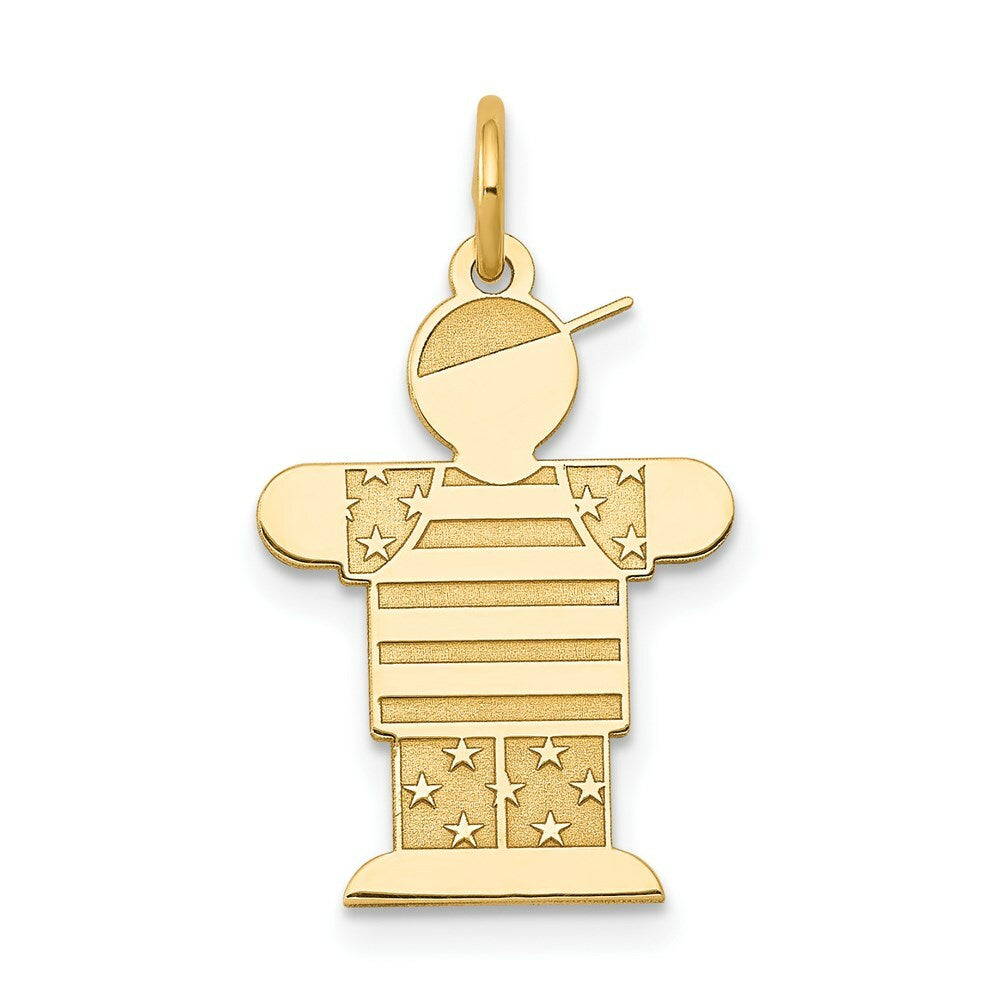 14K Yellow Gold Kid Charm Pendant