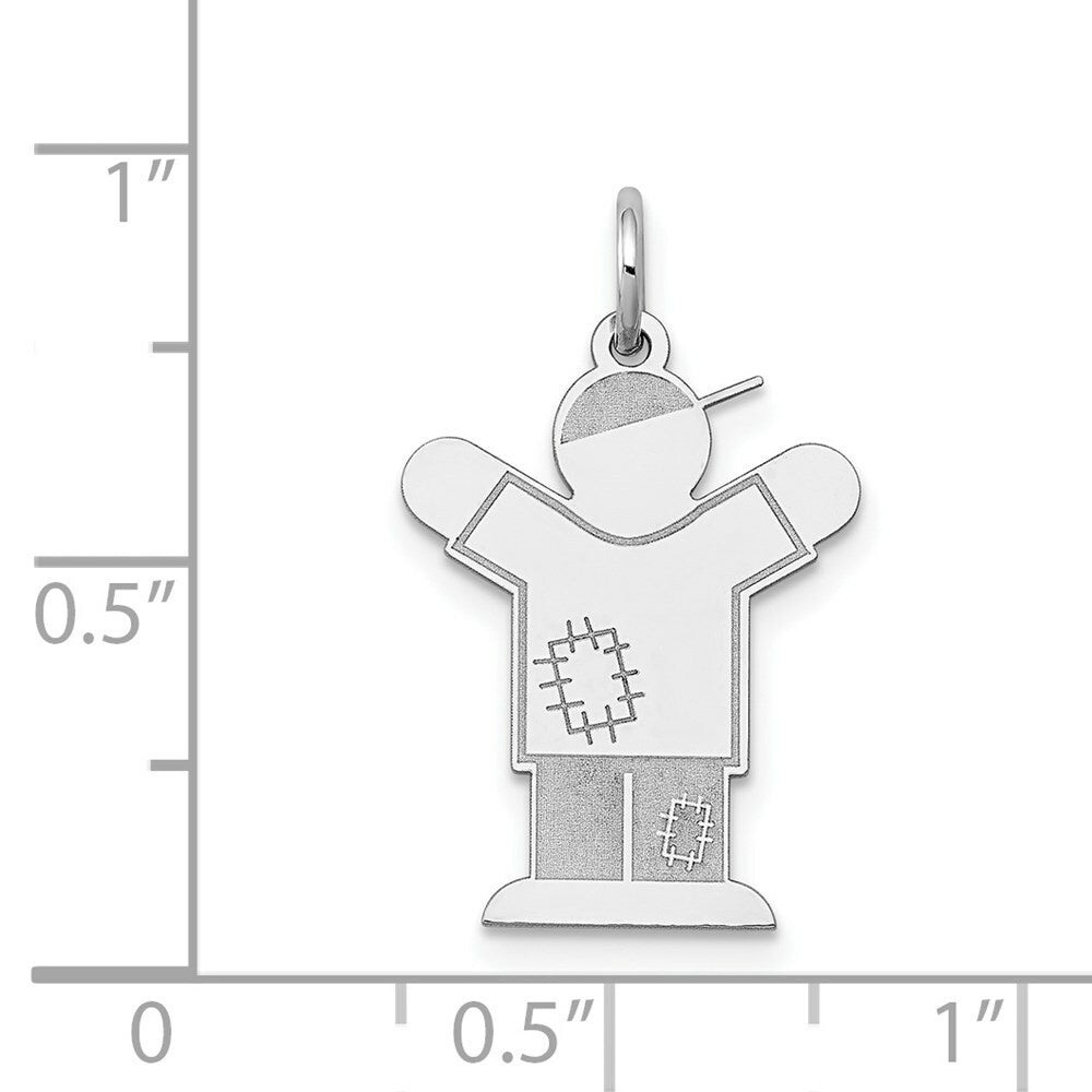 14K White Gold Kid Charm Pendant