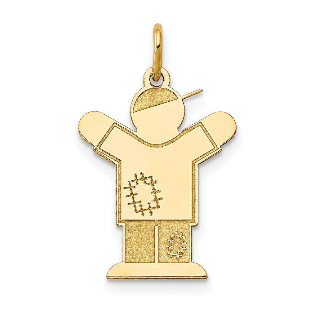 14K Yellow Gold Kid Charm Pendant
