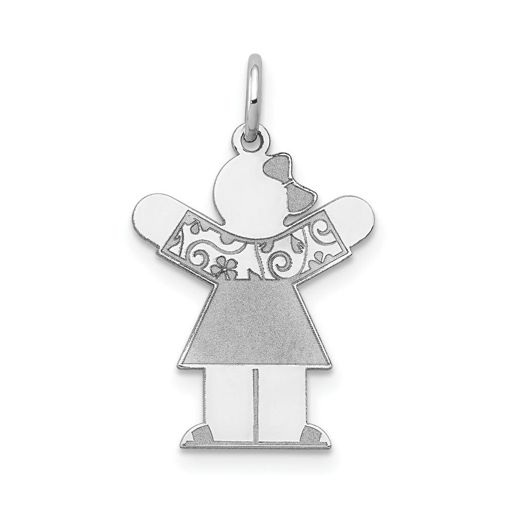 14K White Gold Kid Charm Pendant