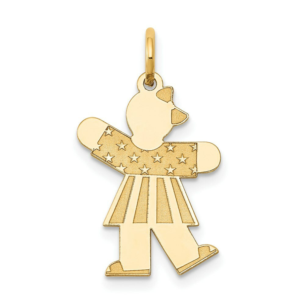14K Yellow Gold Kid Charm Pendant