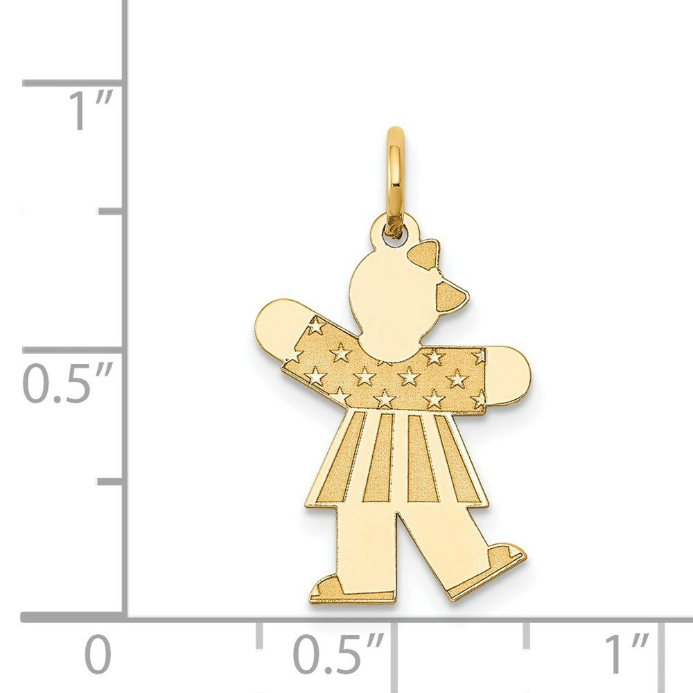 14K Yellow Gold Kid Charm Pendant