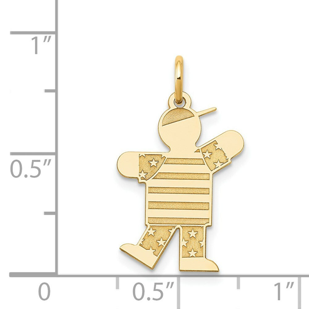 14K Yellow Gold Kid Charm Pendant