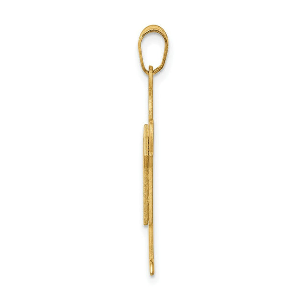 14K Yellow Gold Solid Satin Engravable Boy Charm Pendant
