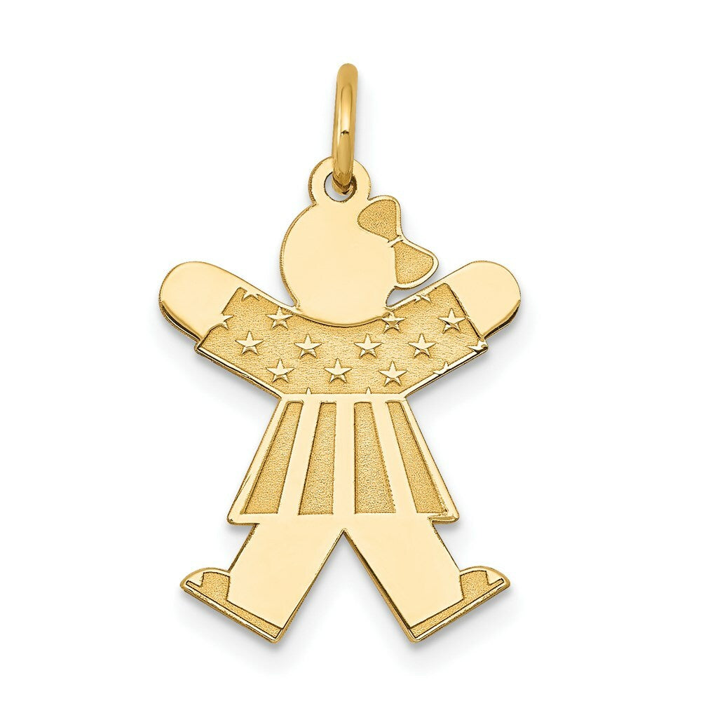 14K Yellow Gold Kid Charm Pendant