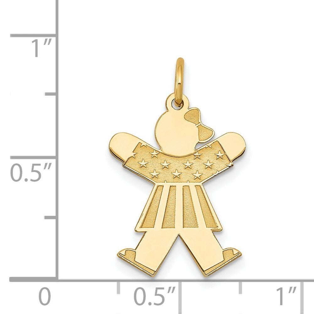 14K Yellow Gold Kid Charm Pendant