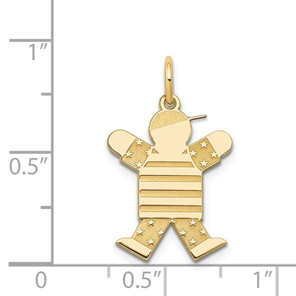 14K Yellow Gold Kid Charm Pendant