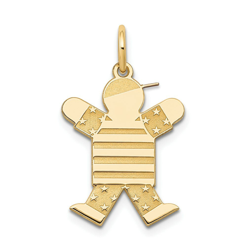 14K Yellow Gold Kid Charm Pendant