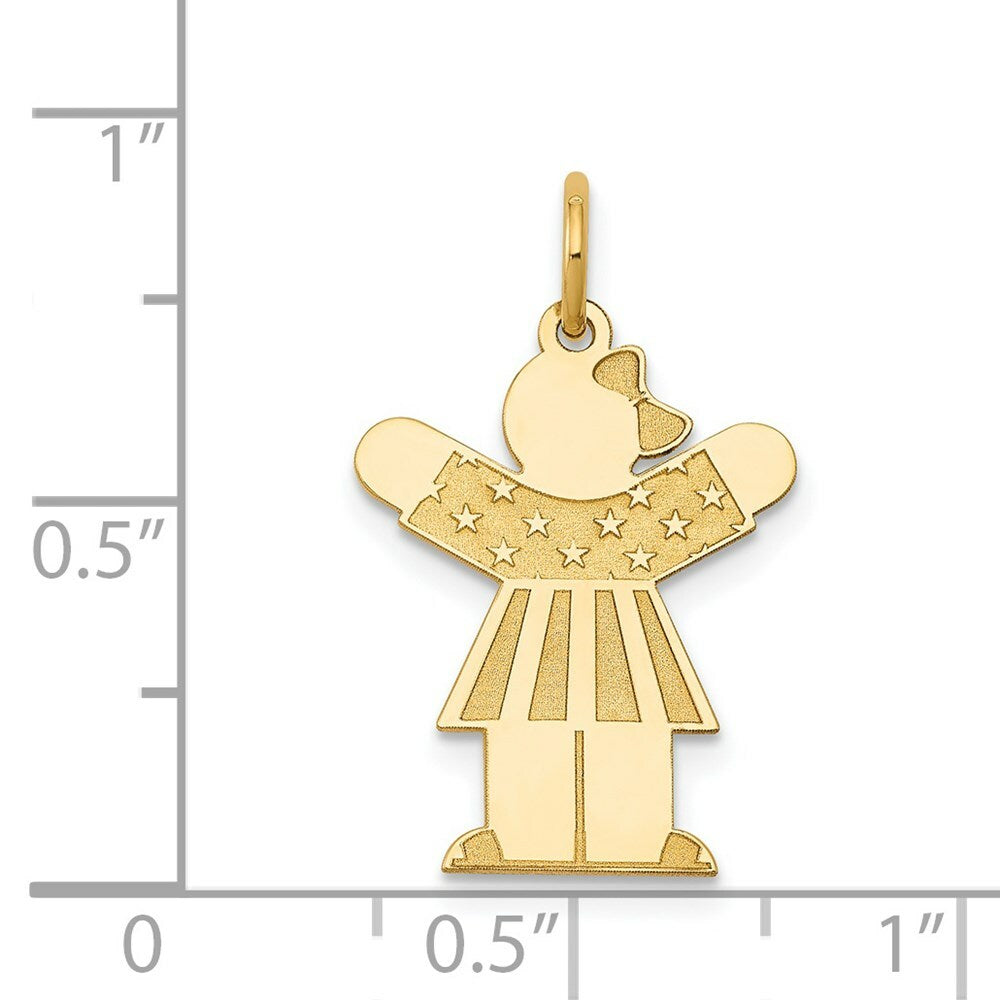 14K Yellow Gold Kid Charm Pendant