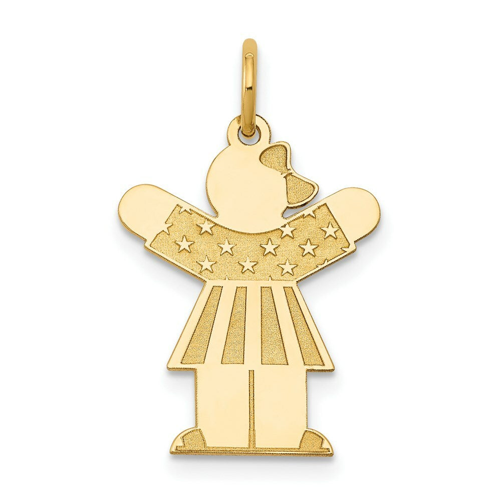 14K Yellow Gold Kid Charm Pendant