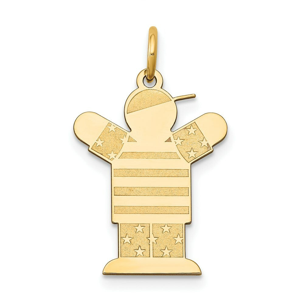 14K Yellow Gold Kid Charm Pendant
