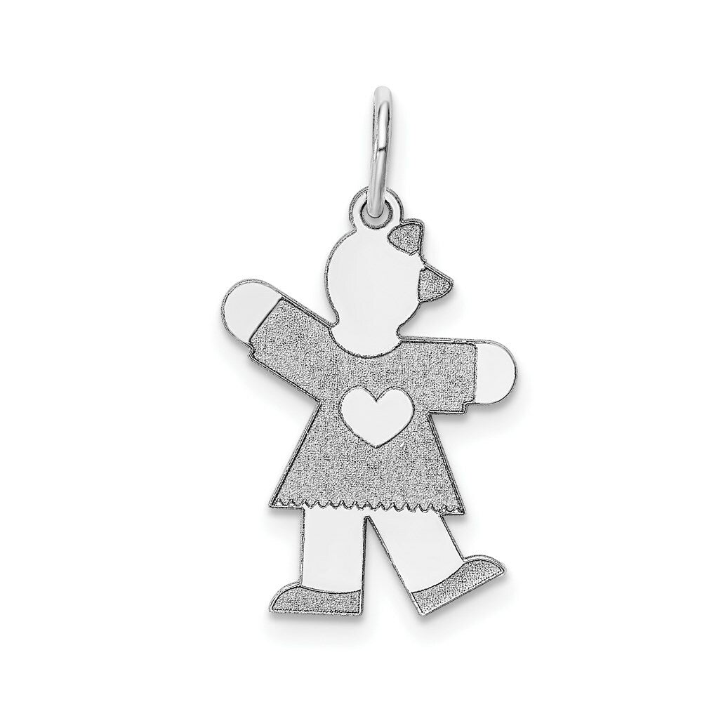 14K White Gold Kid Charm Pendant