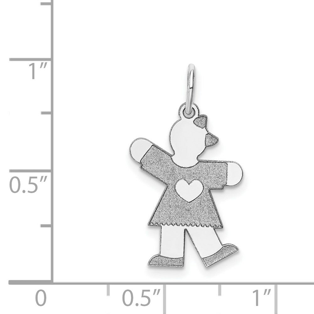 14K White Gold Kid Charm Pendant