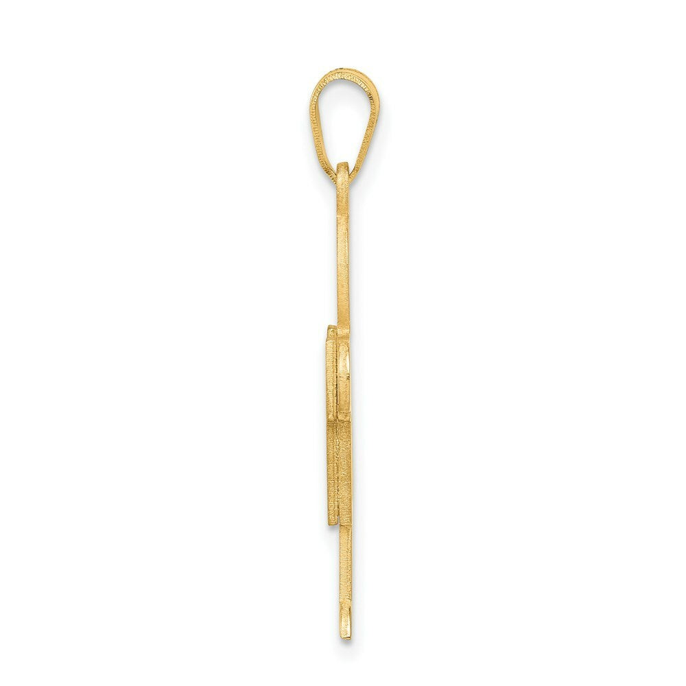 14K Yellow Gold Solid Satin Engravable Boy Charm Pendant
