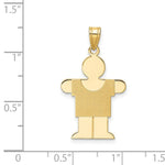 Load image into Gallery viewer, 14K Yellow Gold Solid Satin Engravable Boy Charm Pendant
