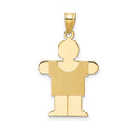 Load image into Gallery viewer, 14K Yellow Gold Solid Satin Engravable Boy Charm Pendant
